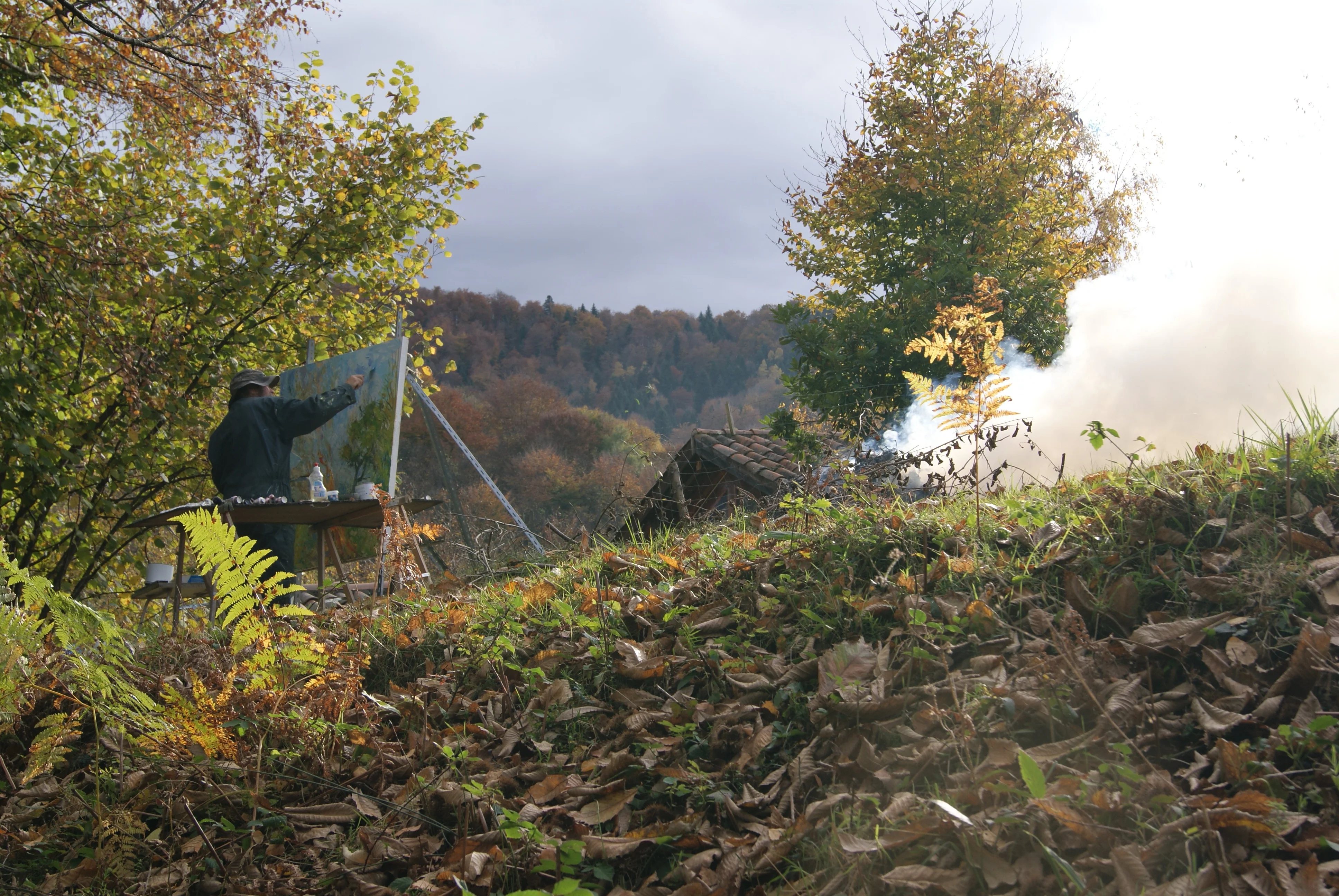 Bonfire and Apple Tree, Autumn, 2011
